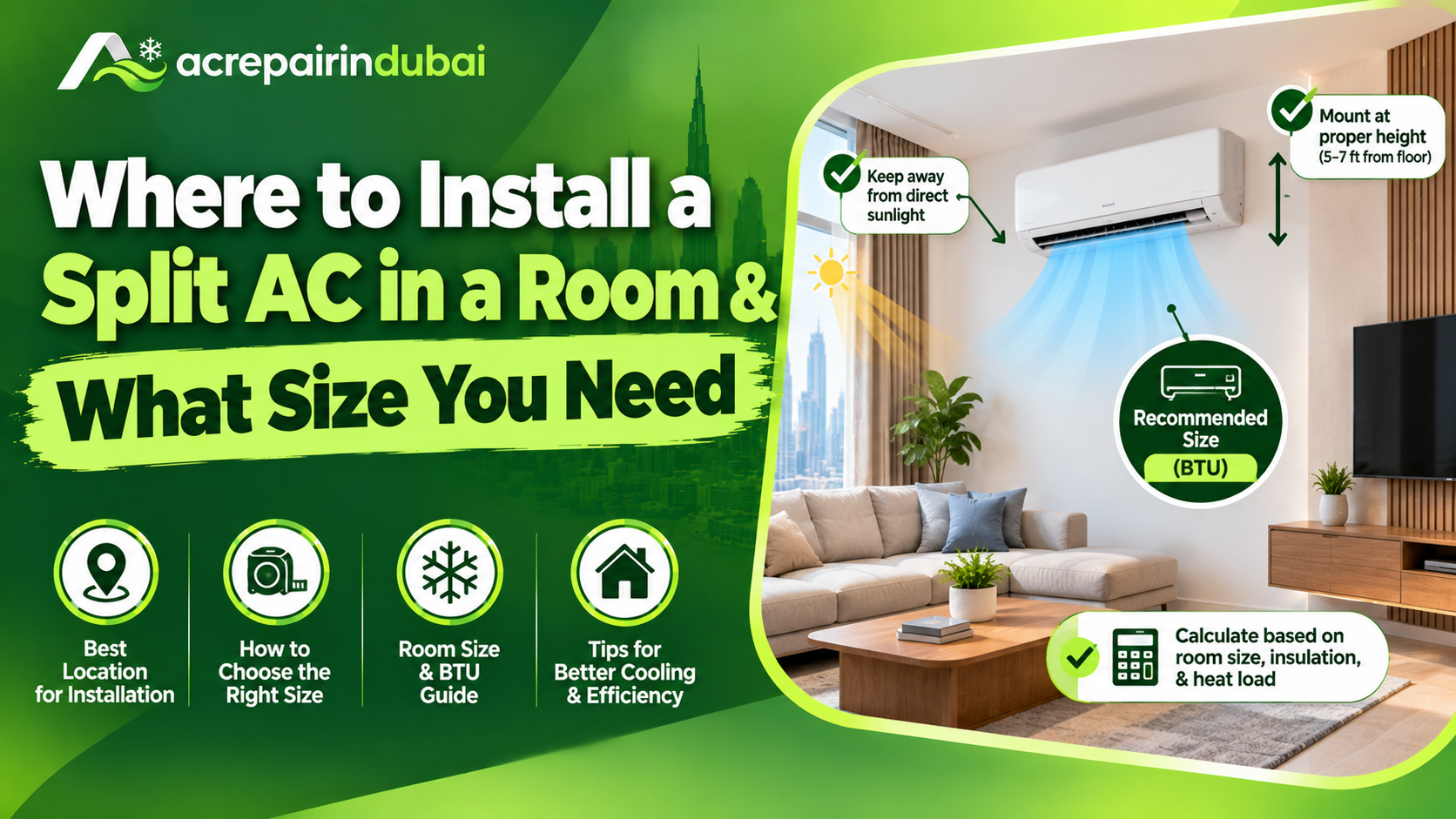You are currently viewing Where to Install a Split AC in a Room & What Size You Need